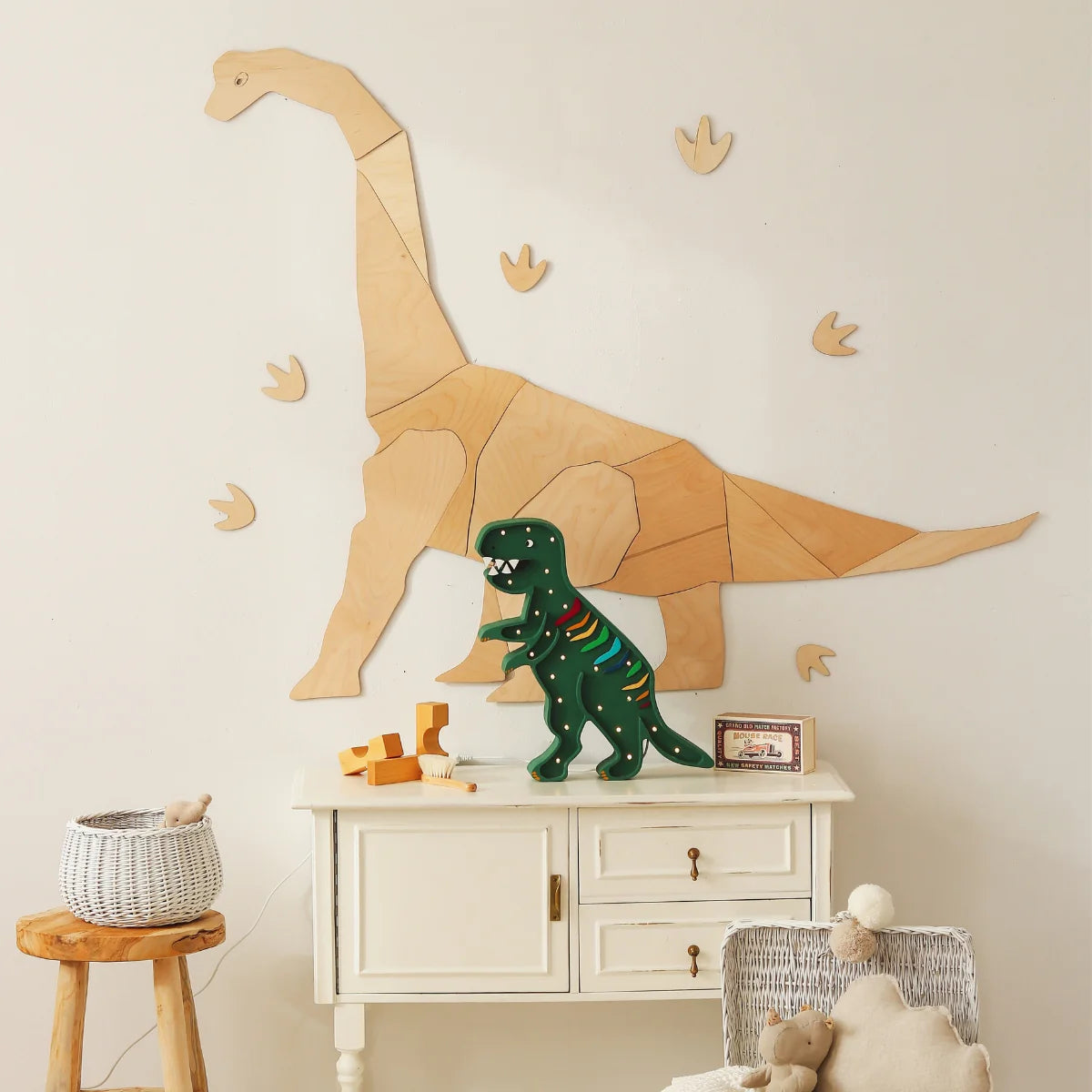 Little Lights Lamp - T-Rex Dino - Rainbow Green
