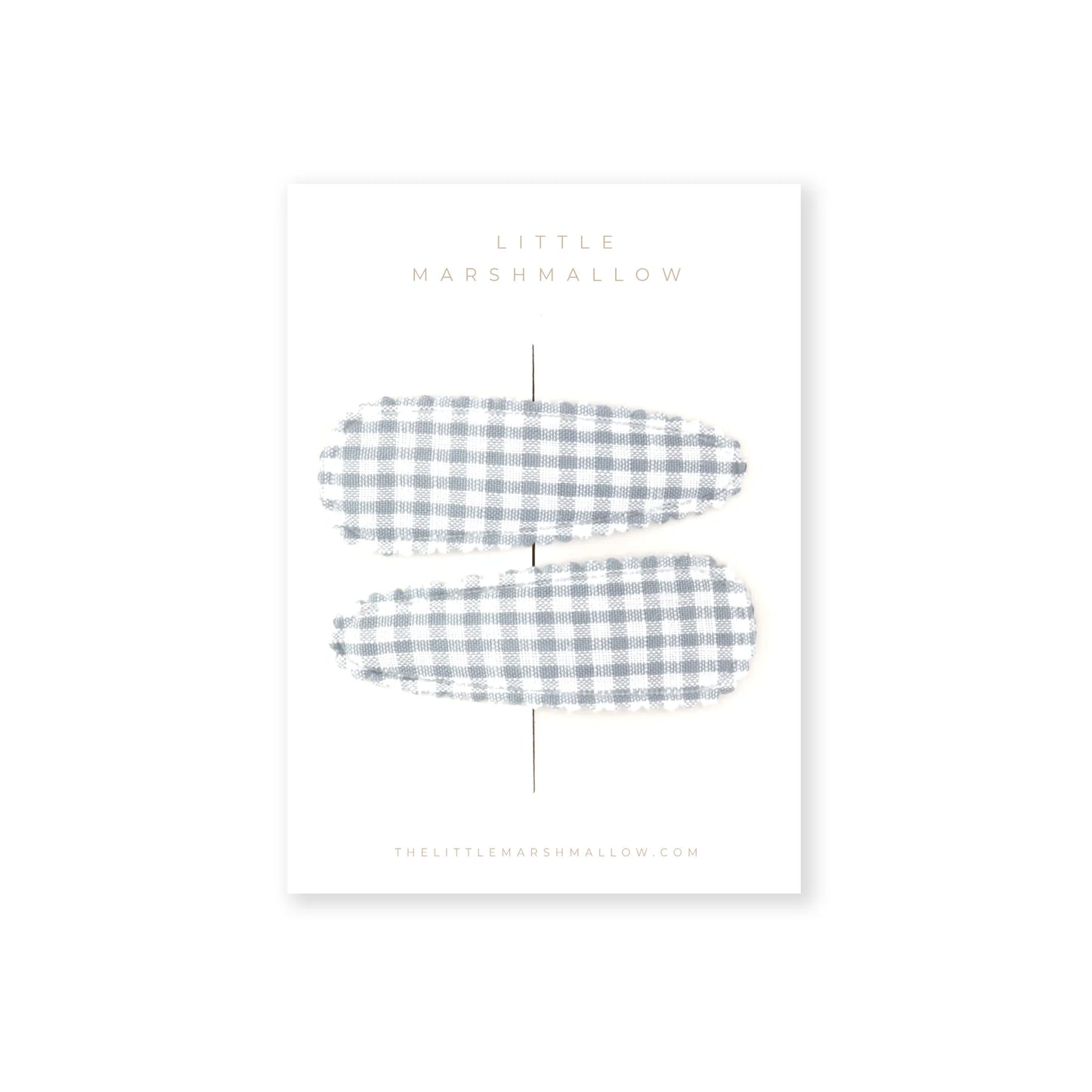 Hair Clips - Misty Blue Check
