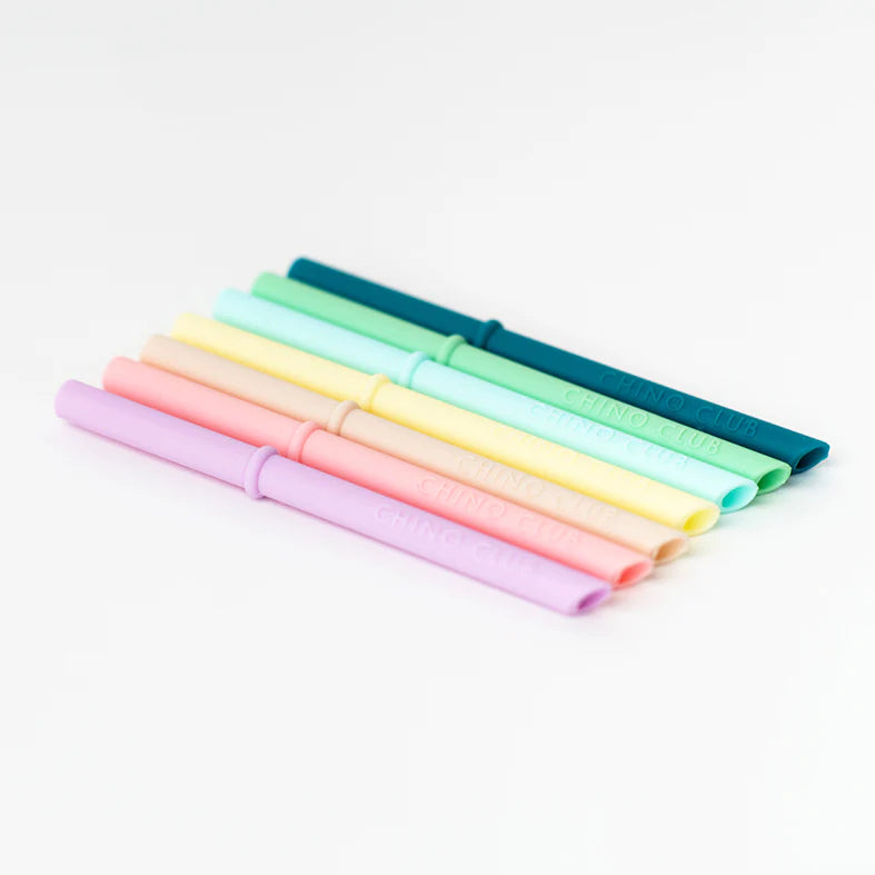 Baby Chino Silicone Straws - Various Colours