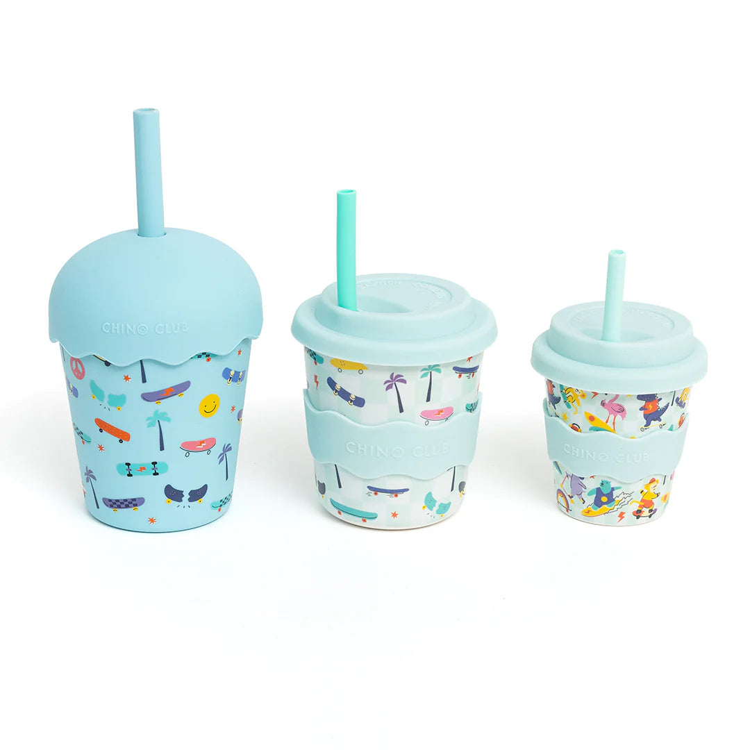 Smoothie Cup and Straw 200mls - Skate Blue