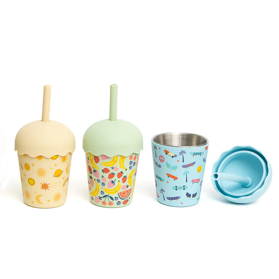 Smoothie Cup and Straw 200mls - Skate Blue