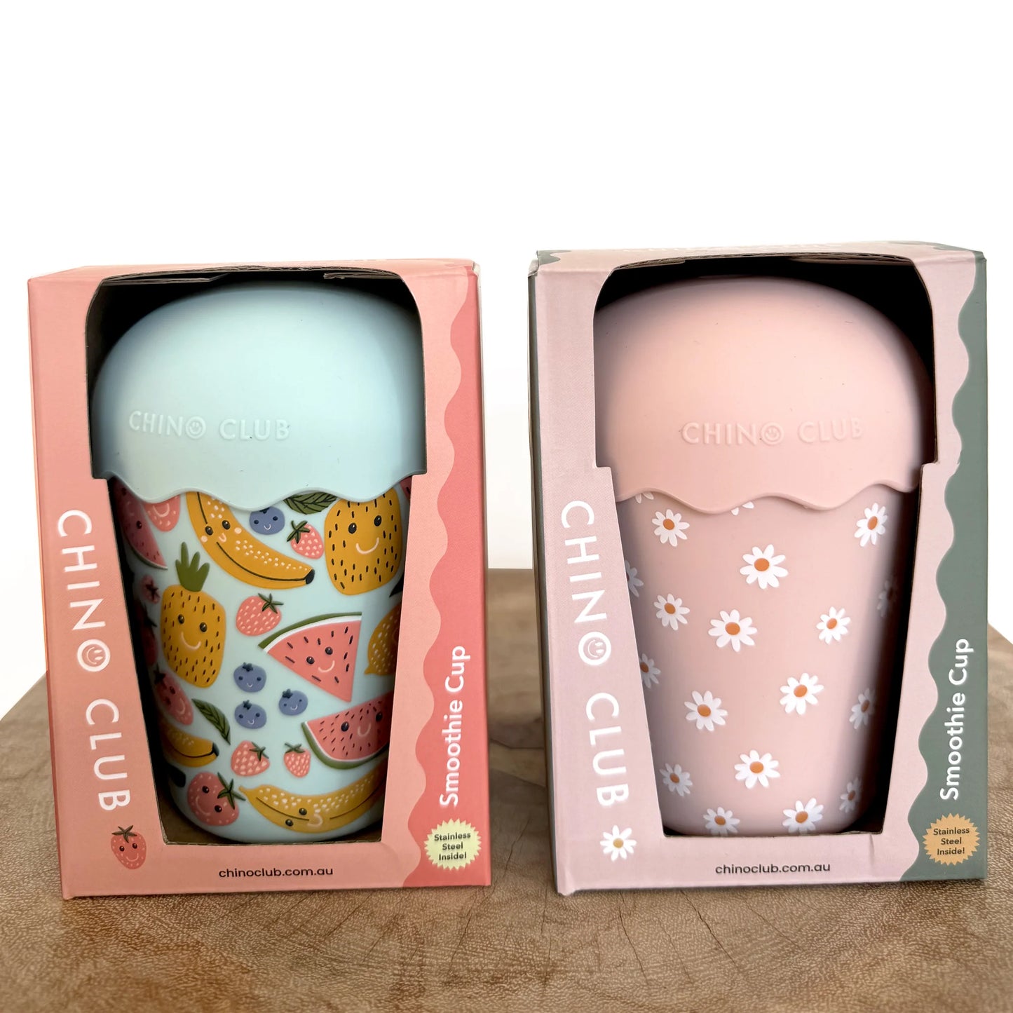 Smoothie Cup and Straw 200mls - Happy Fruits - Blue