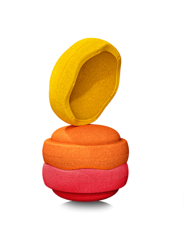 Stapelstein Balance Stepping Stones - Original size, Set of 3, Warm Classic