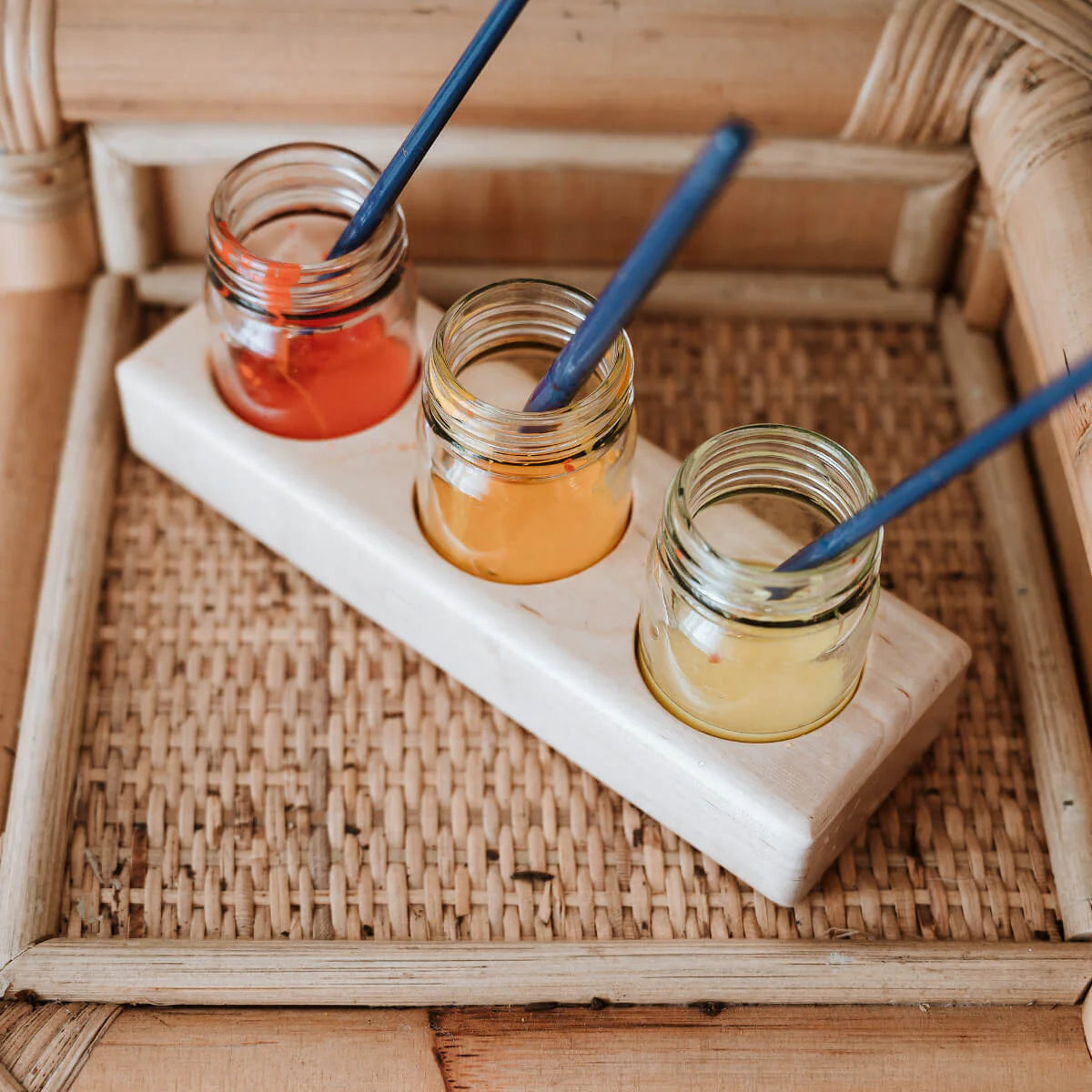 3 x 50ml Paint Jars in Wooden Holder