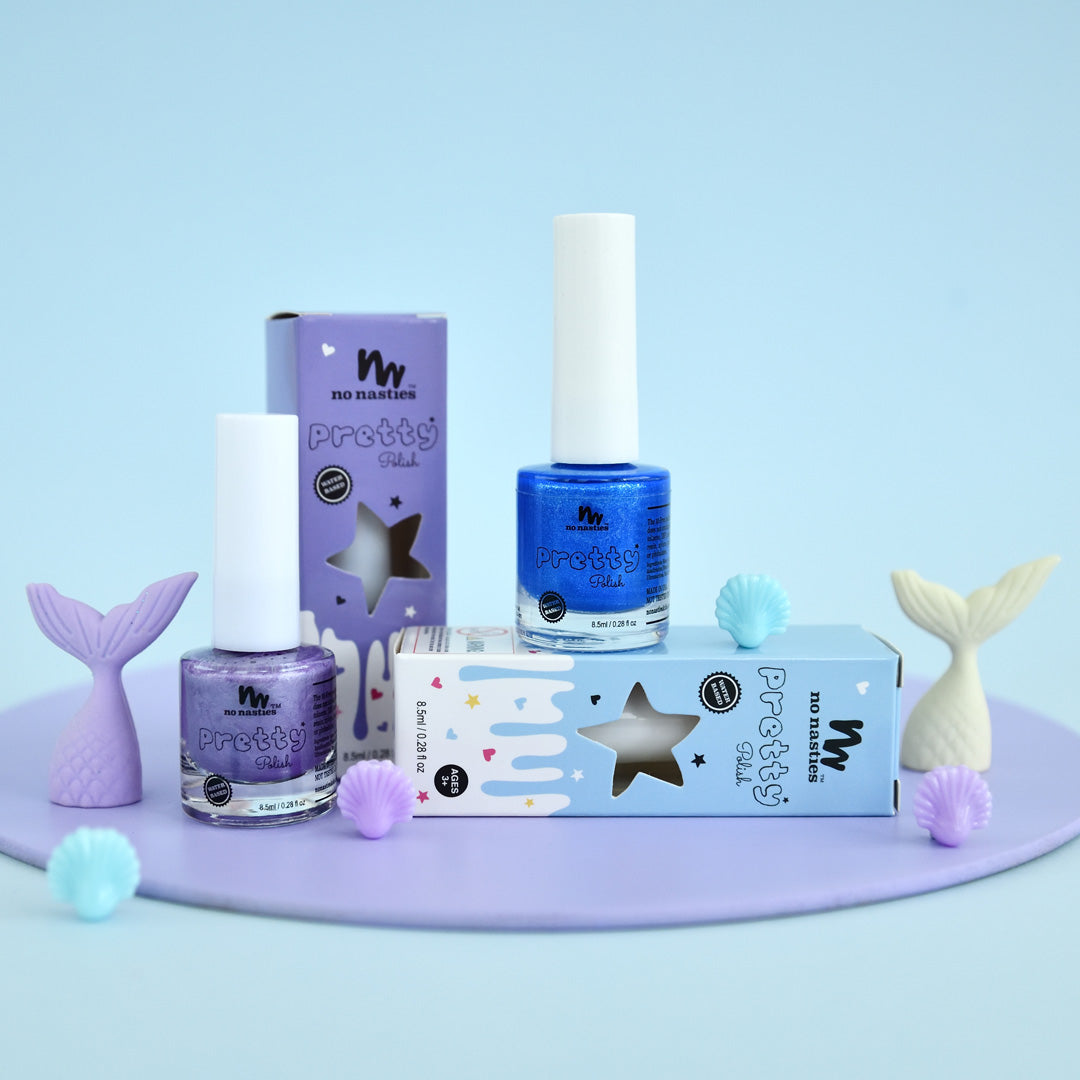 Water Based Nail Polish, Scratch Off - Mermaid Blue