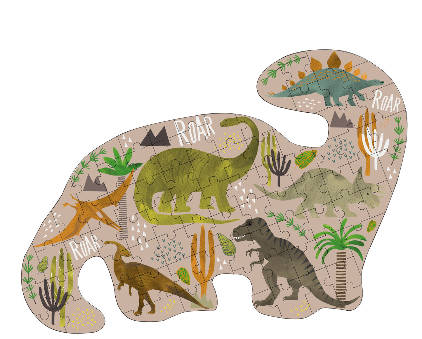 Shaped Jigsaw Puzzle 80 pc - Dinosaur