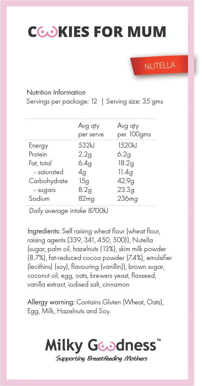 Lactation Cookies - Nutella