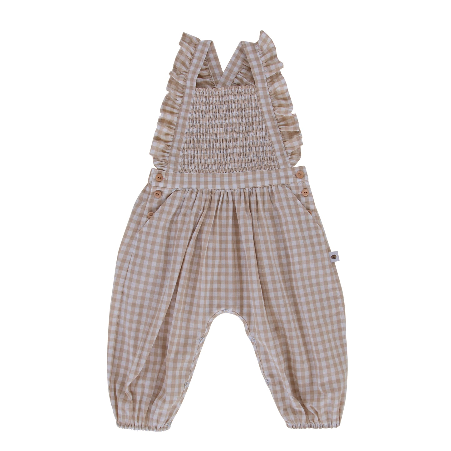 Mia Playsuit - Taupe Gingham