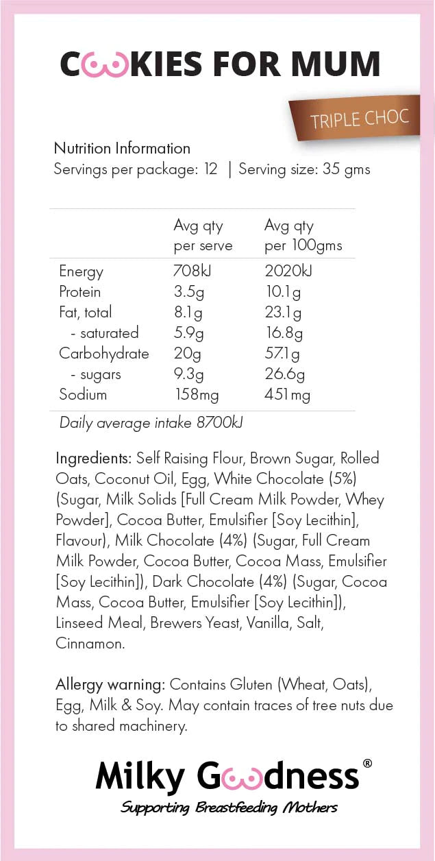 Lactation Cookies - Triple Choc