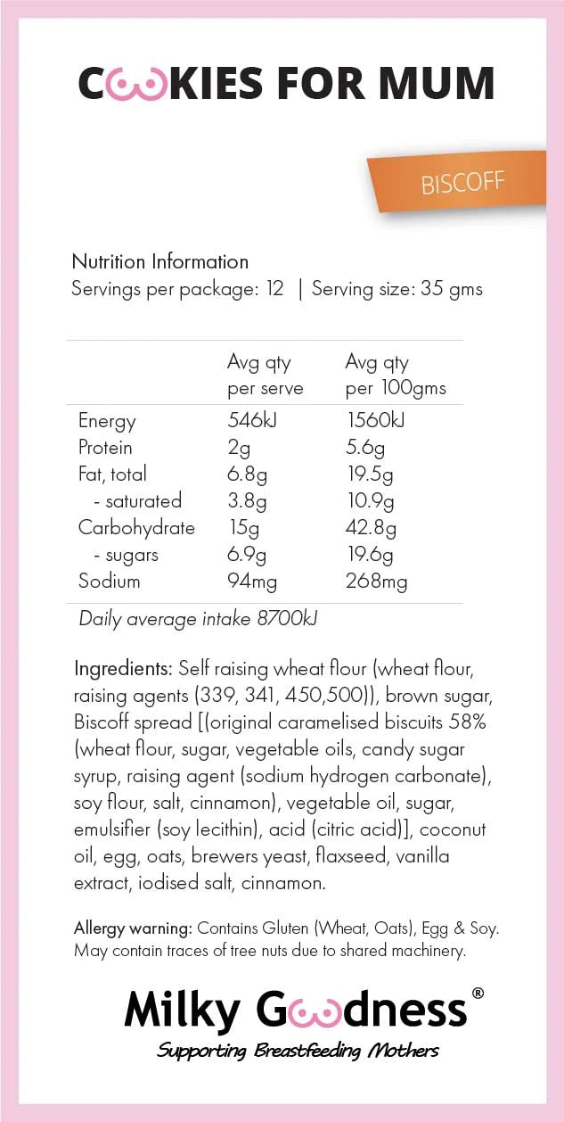 Lactation Cookies - Biscoff (Dairy Free)