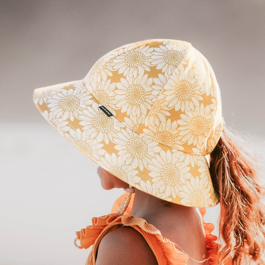 Swim Hat - Ponytail Bucket - Sunflower