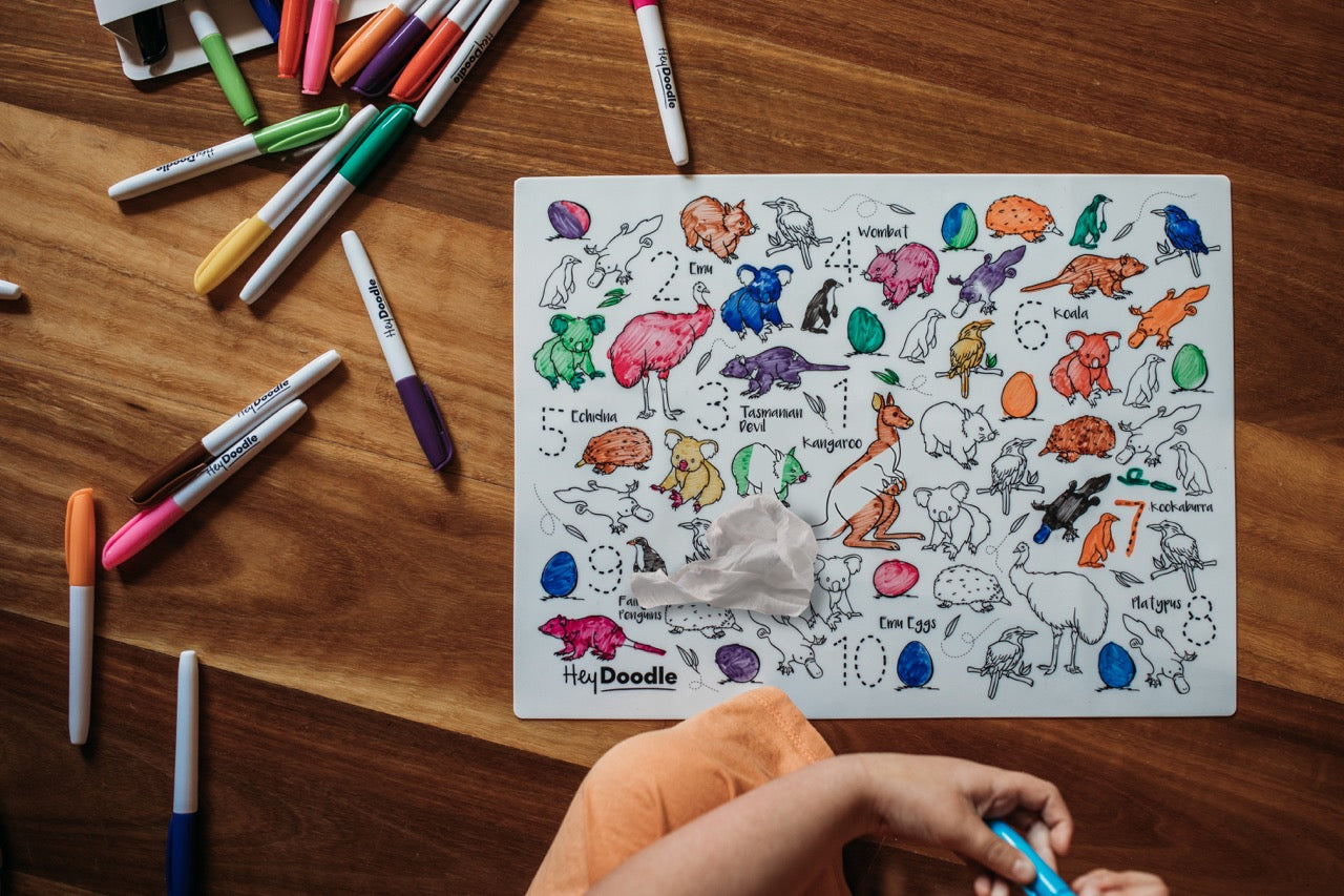 Wipeable Colouring In - Aussie Animals