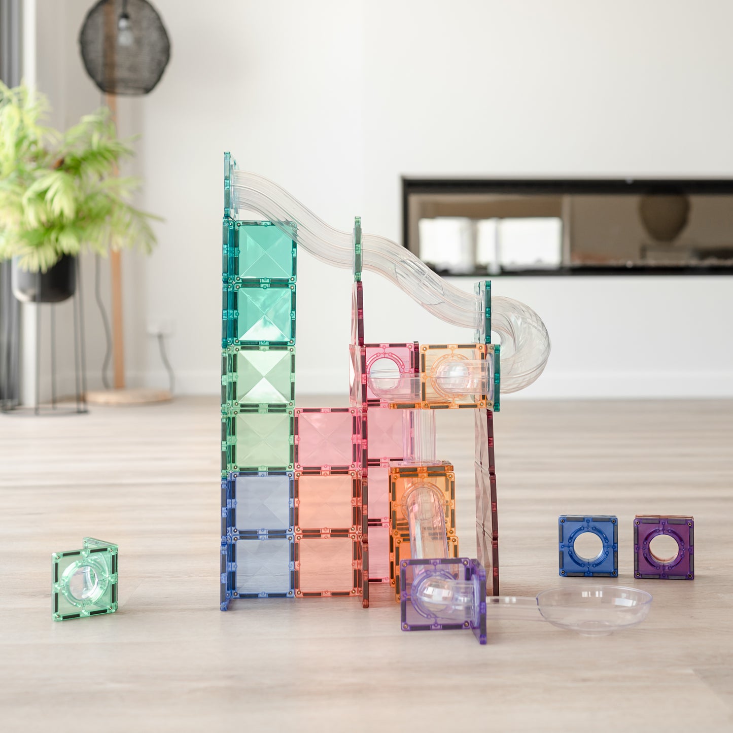 Magnetic Tiles - 80 pc Pastel Ball Run Expansion Pack