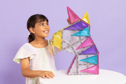 Connetix Magnetic Tiles - 56pc Glitter Pack - Unicorn - NEW!!!