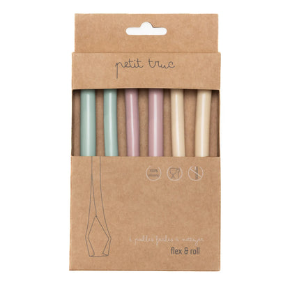 Flex and Roll Silicon Straws - Set of 6