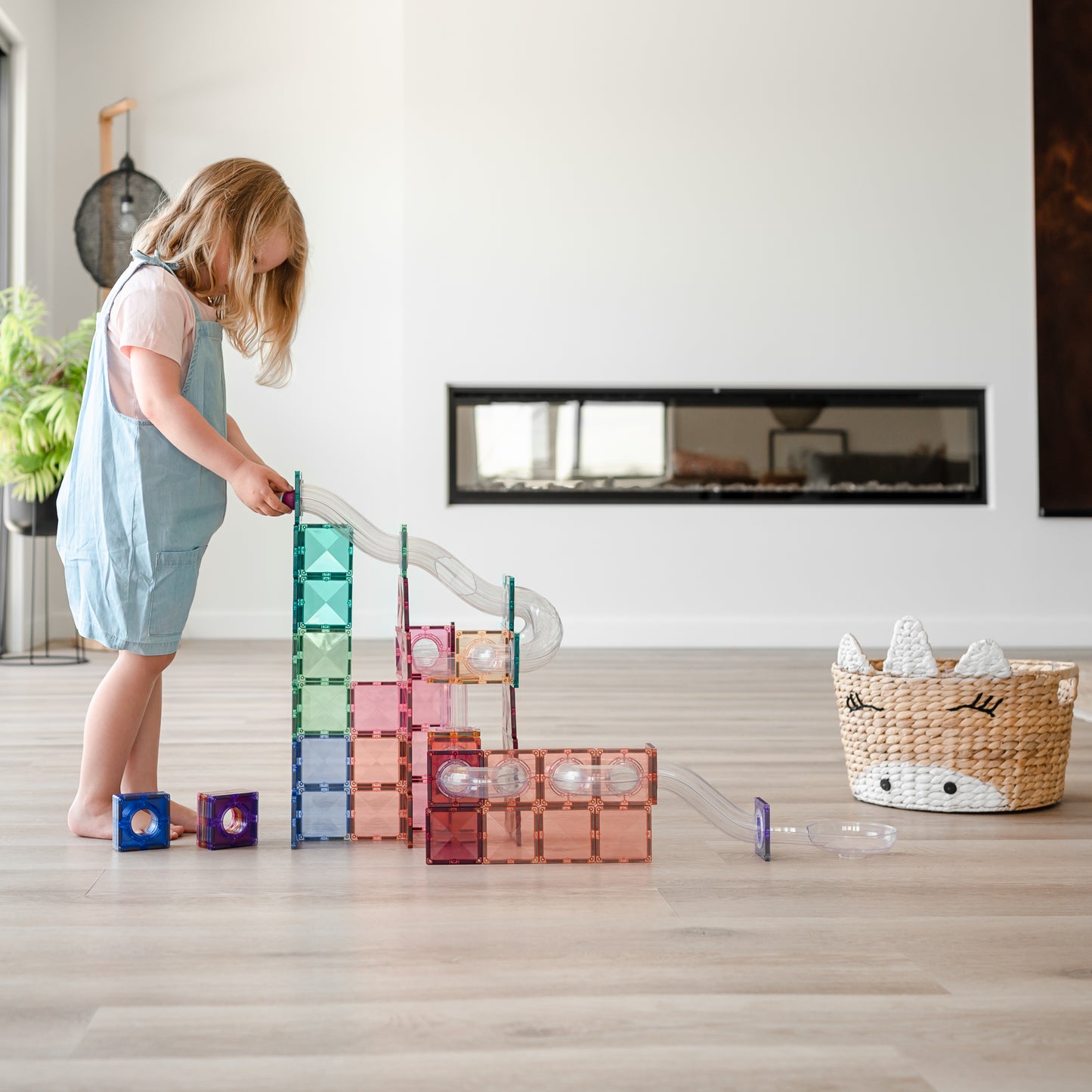 Magnetic Tiles - 80 pc Pastel Ball Run Expansion Pack