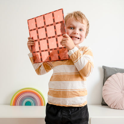 Magnetic Tiles - 2 pc Pastel Lemon & Peach Base Plates