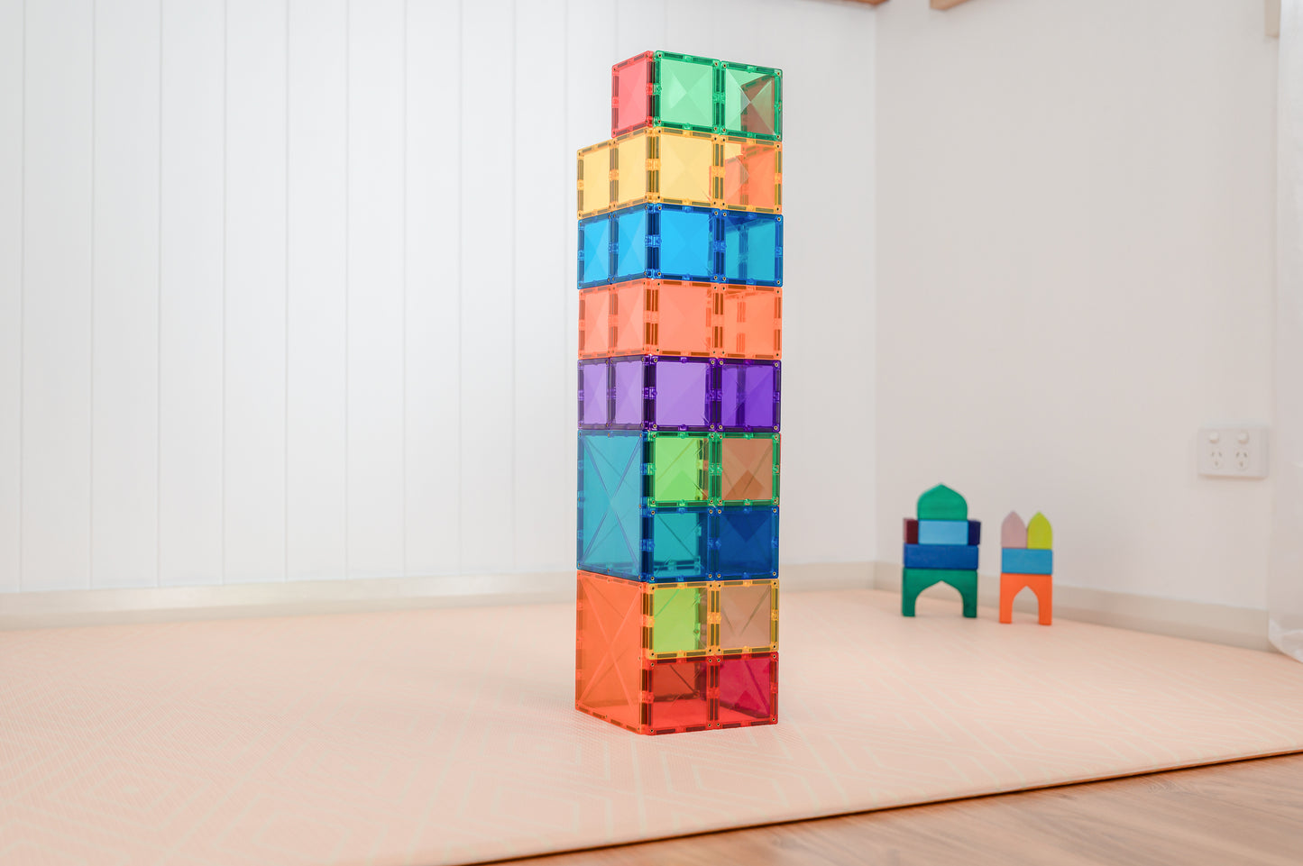 Magnetic Tiles - 42 pc Rainbow Square Pack