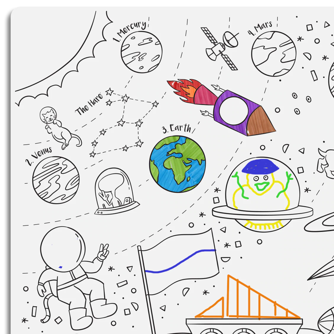 Wipeable Colouring In - Outer Space