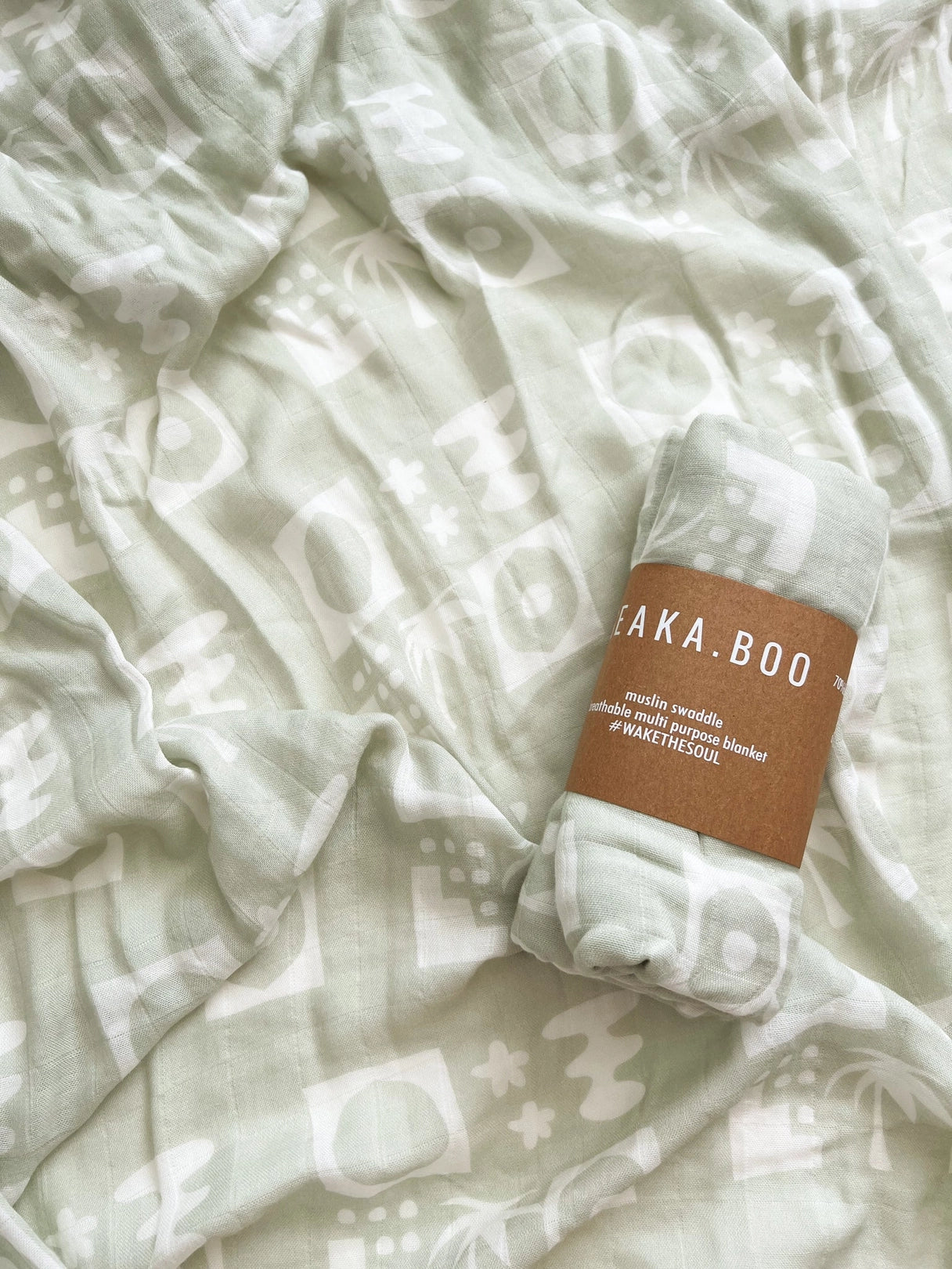 Organic Bamboo Cotton Baby Swaddle/Wrap - Green Zailie