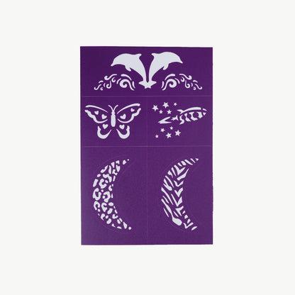 Reusable Adhesive Face Paint & Makeup Stencils - Purple