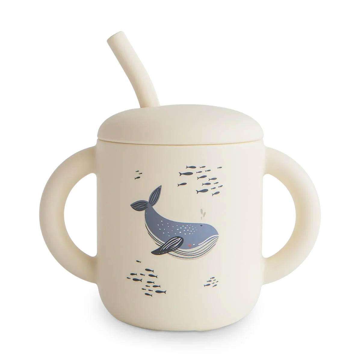Silicone Training Cup and Straw - Whales