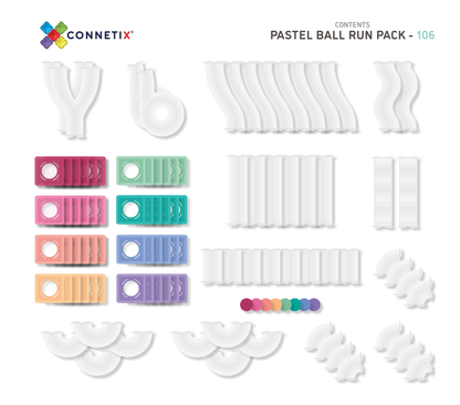 Magnetic Tiles - 106 pc Pastel Ball Run Pack