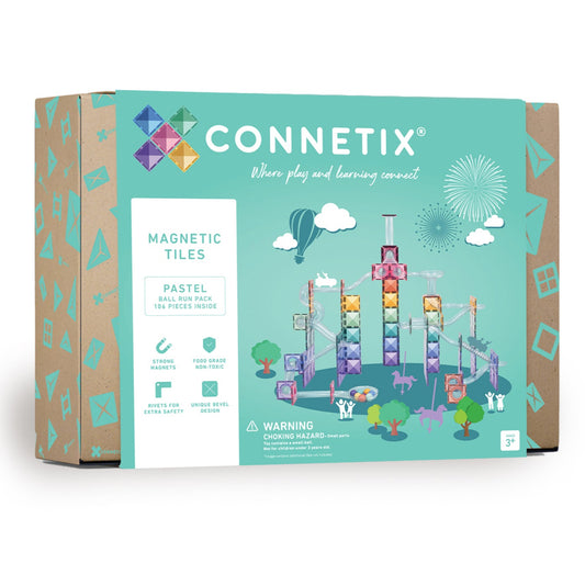Magnetic Tiles - 106 pc Pastel Ball Run Pack