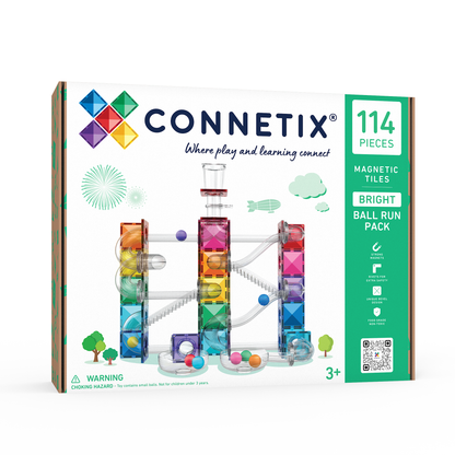 COMING SOON - Magnetic Tiles - 114 pc Bright Ball Run Pack - REFRESHED