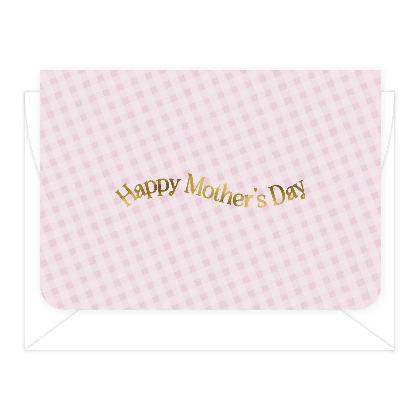 'Happy Mother's Day' Lilac Gingham Greeting Card
