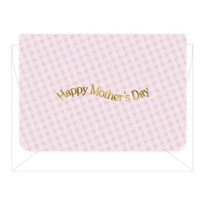 'Happy Mother's Day' Lilac Gingham Greeting Card
