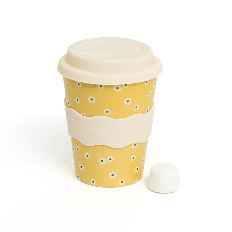 Large 12 oz Coffee Cup - Yellow Daisy