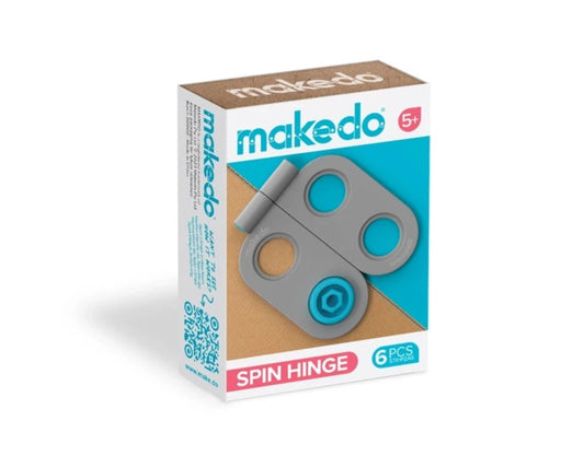Makedo spin hinge packaging on a white background