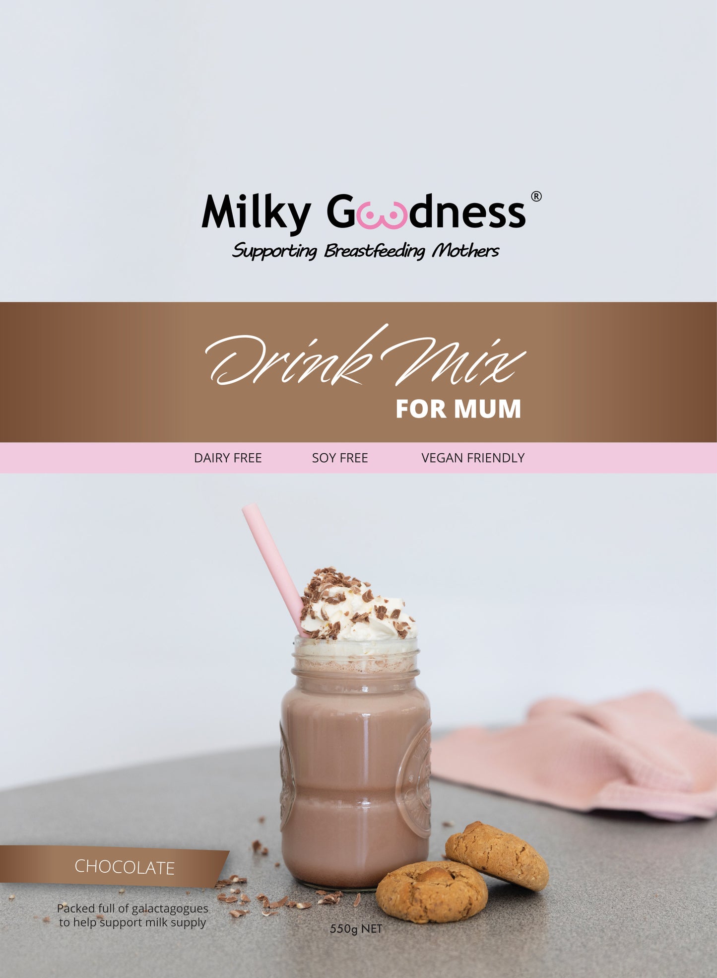 Lactation Drink - Chocolate (Dairy, Soy, Gluten Free)