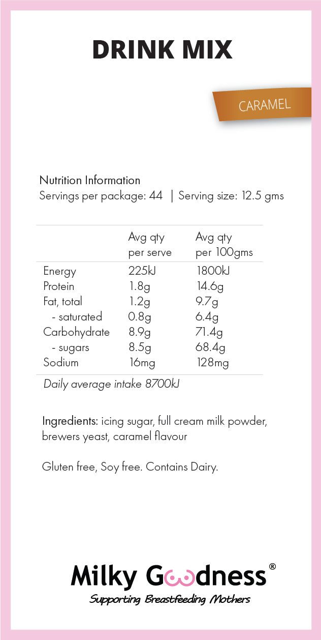 Lactation Drink - Caramel (Soy and Gluten Free)