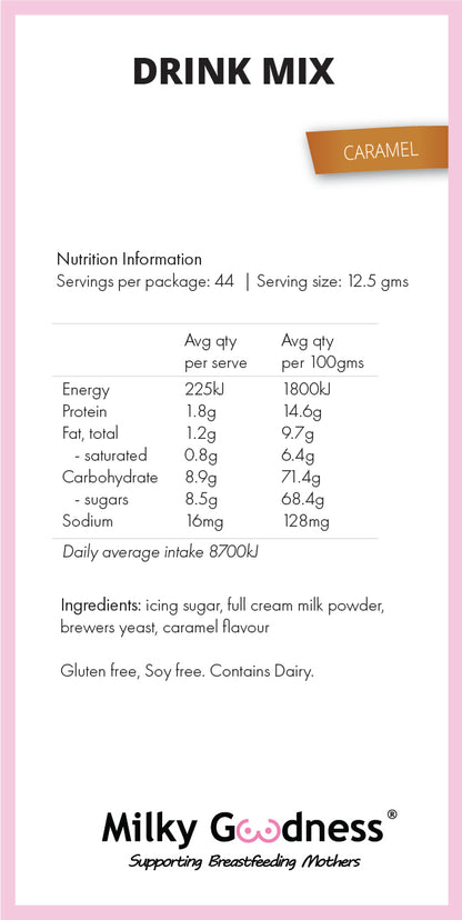Lactation Drink - Caramel (Soy and Gluten Free)