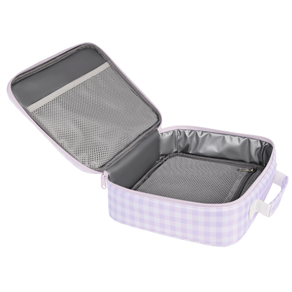 Lilac Gingham Insulated Lunch Bag - Junior