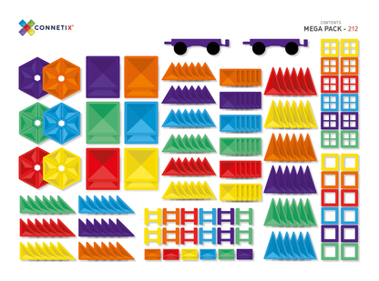 Magnetic Tiles - 212 pc Rainbow Mega Pack