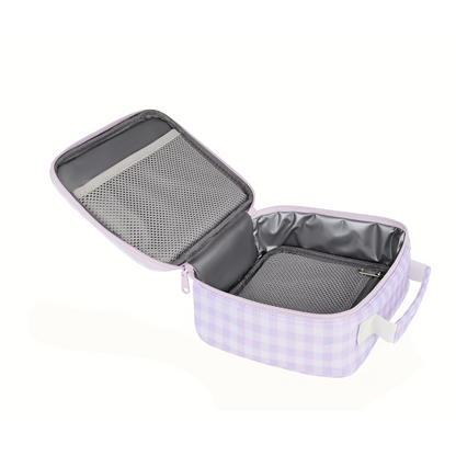 Lilac Gingham Insulated Lunch Bag - Mini