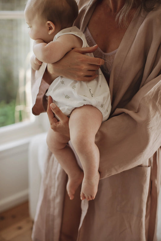 French Linen Robe - Dusty Rose