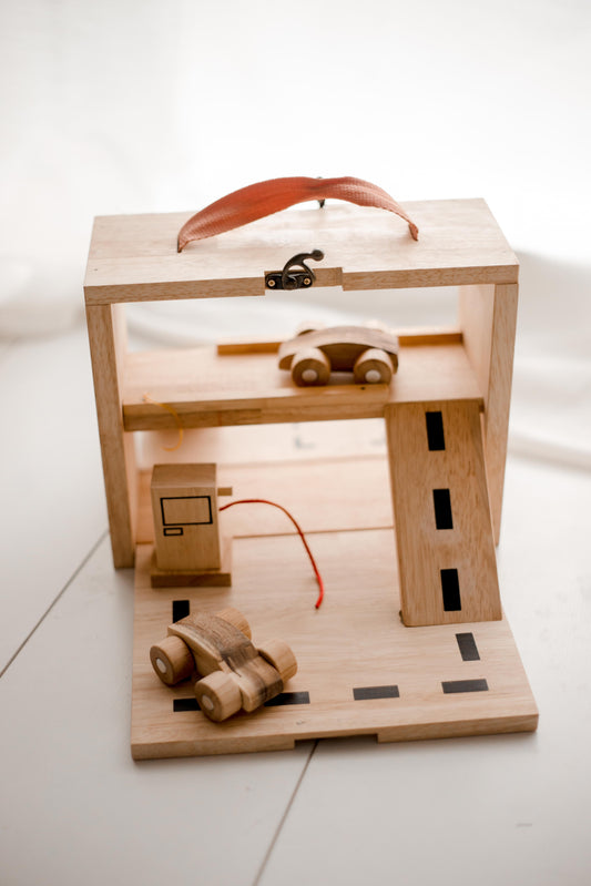 Wooden Portable Car Park Set