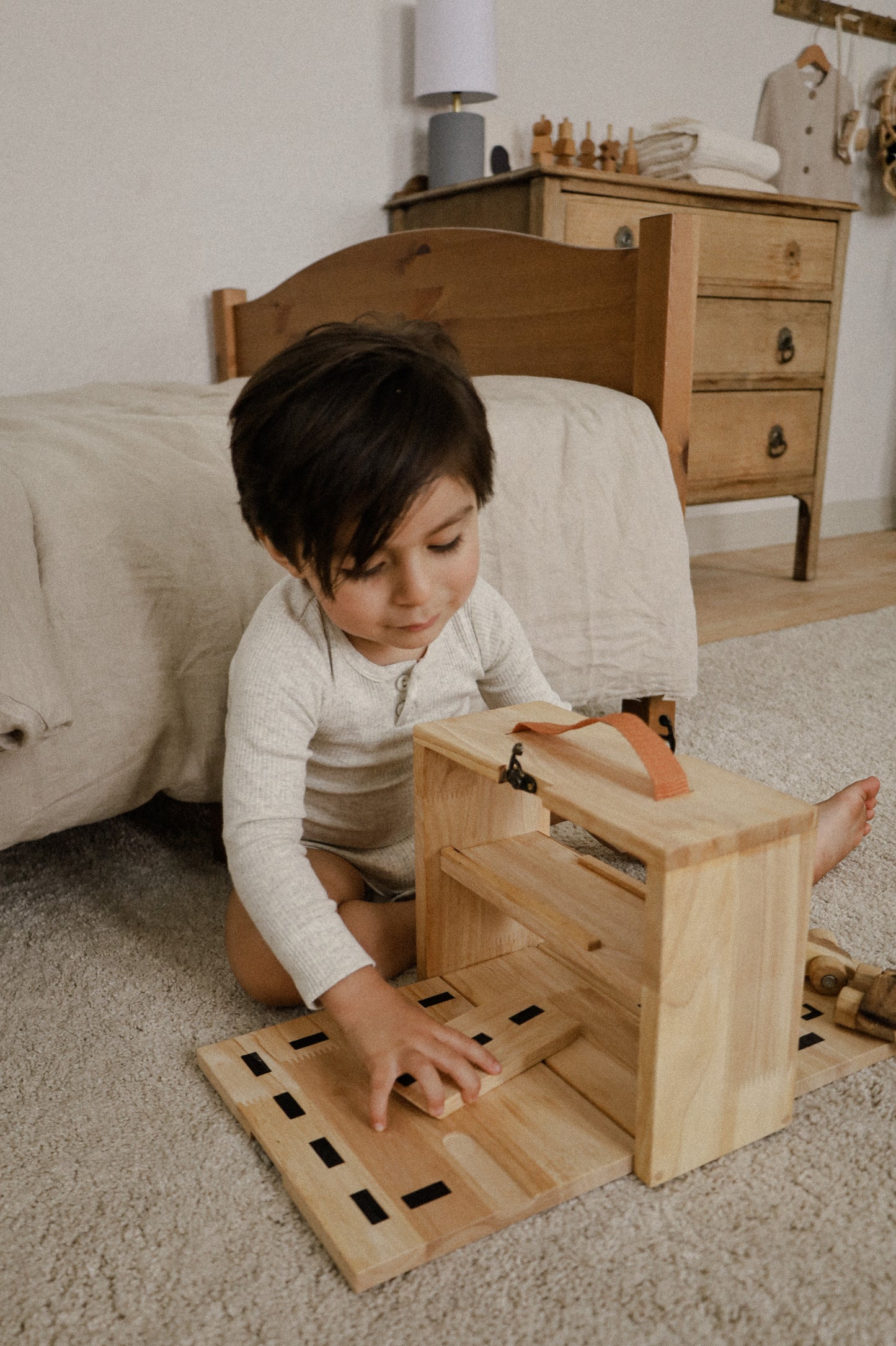 Wooden Portable Car Park Set