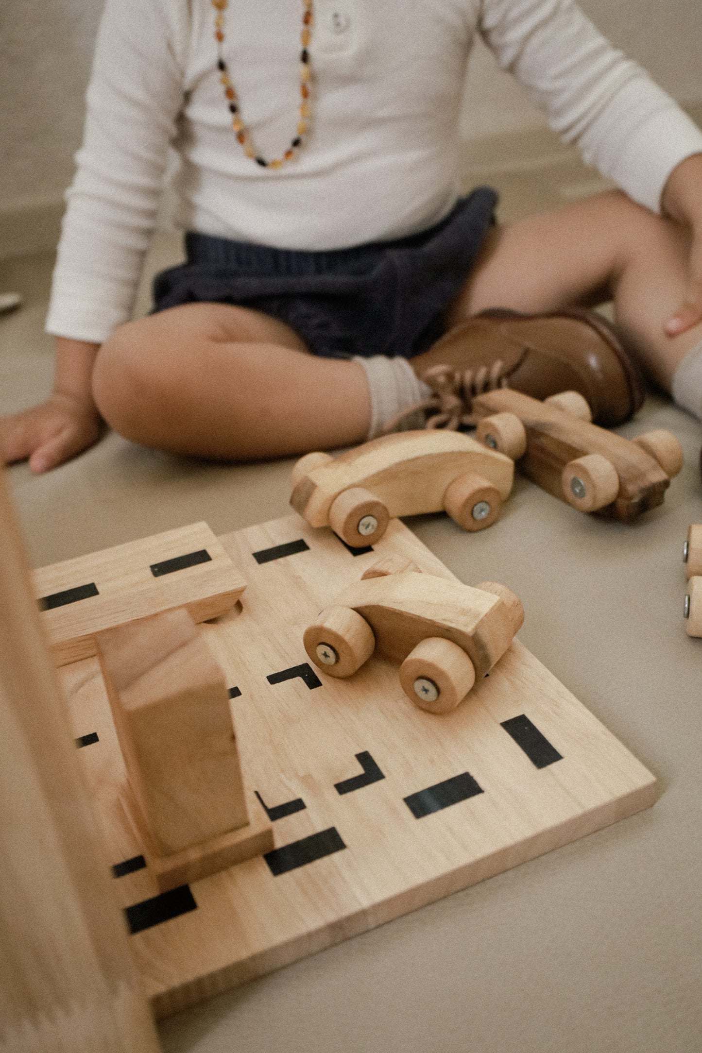Wooden Portable Car Park Set