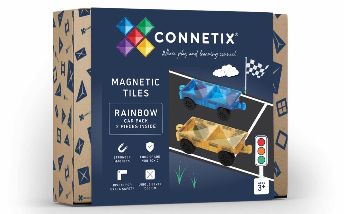 Magnetic Tiles - 2 pc Rainbow Car Pack