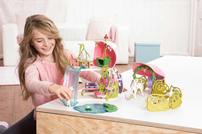 Glittering Flower House with Unicorns, Lake and Stable