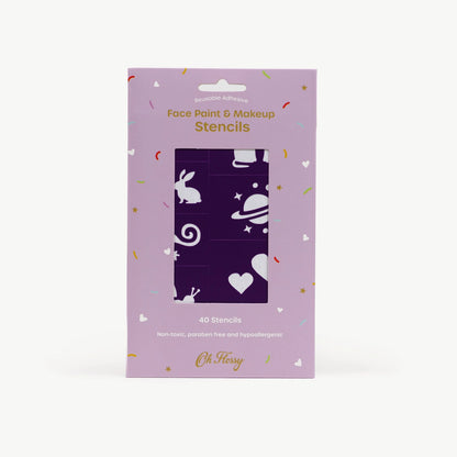 Reusable Adhesive Face Paint & Makeup Stencils - Purple