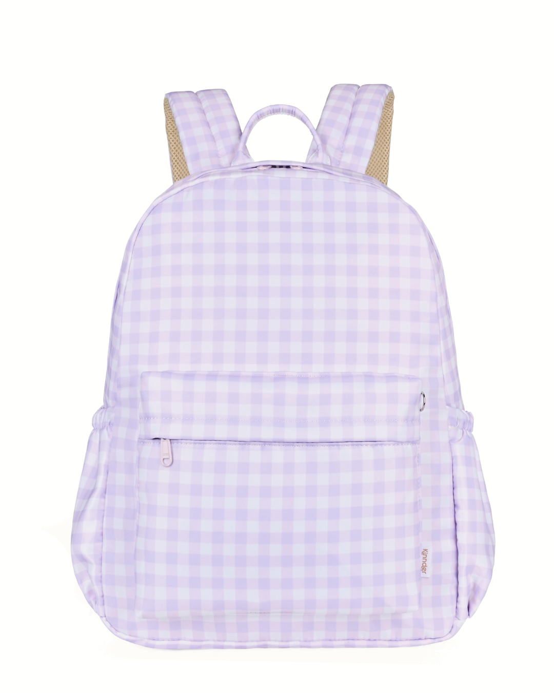 Lilac Gingham Junior Kindy/School Backpack - Extra Deep