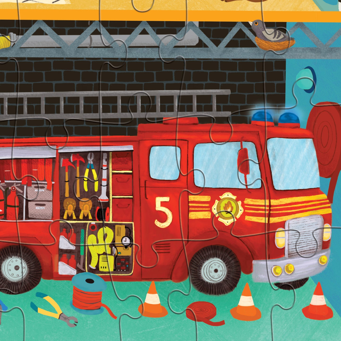 Flat House Puzzle 50 pc - Fire Station