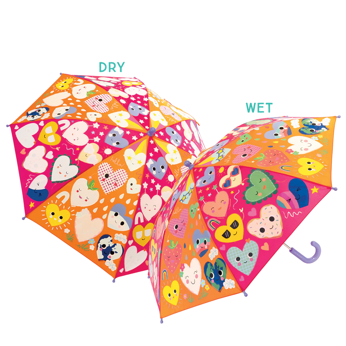 Large Colour Changing Umbrella - Hearts