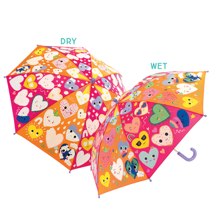 Large Colour Changing Umbrella - Hearts